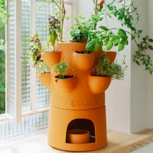 Visuel 2 du produit Potager autofertile 1 étage coloris marron en terre cuite terracotta Ceercle - 20 kg