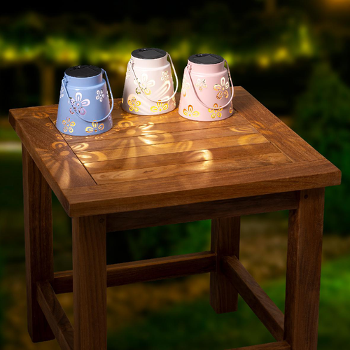 Visuel 4 du produit Lanterne solaire floral coloris multicolore - Ø 11,5 x 11 cm