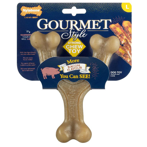 Visuel 1 du produit Jouet pour chien au bacon Nylabone Gourmet wishbone - Taille L