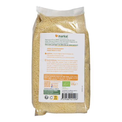 Visuel 2 du produit Couscous blanc bio Markal - 500 g