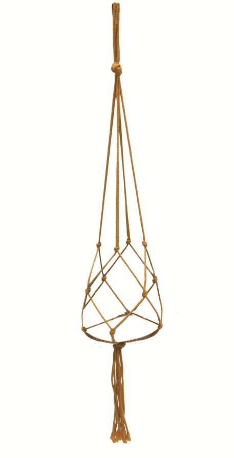 Visuel 2 du produit Suspension pour plante en macramé de jute ocre - 90 cm