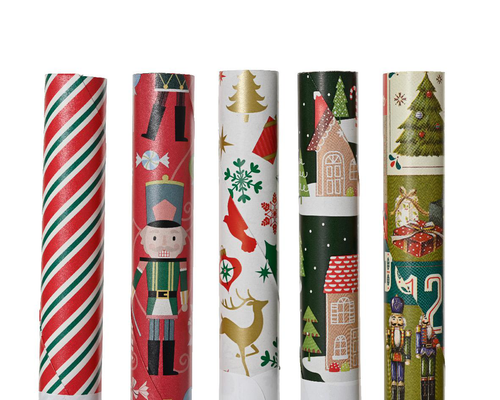 Visuel 1 du produit Papier cadeau traditionnel motif Noël en rouleau - 200 x 70 cm