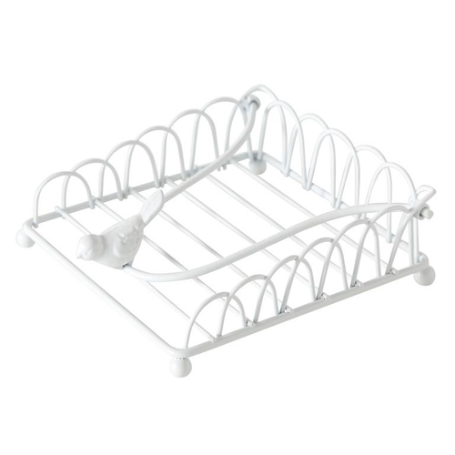 Visuel 1 du produit Porte-serviettes blanc en métal Ria moyen modèle - 18 x 19 x 5 cm