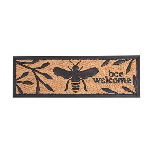 Visuel 1 du produit Paillasson en fibre coco motif abeille - 75 x 25,2 cm