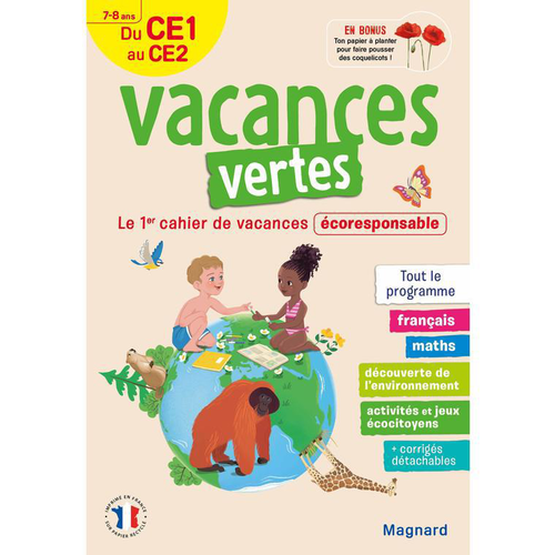 Visuel 1 du produit Cahier de vacances 2023 "Vacances vertes du CE1 au CE2" aux Éditions Magnard