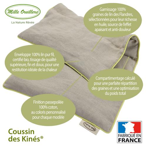 Visuel 5 du produit Coussin chauffant des kinés aux graines de lin Mille Oreillers - 24 x 50 cm