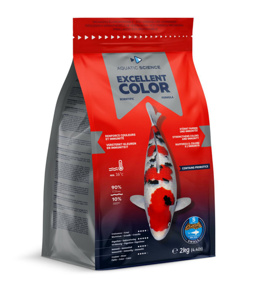 Visuel 1 du produit Nourriture complète premium pour koïs de minimum 7 cm de long Aquatic Science Excellent Color - Taille S sac de 2 kg