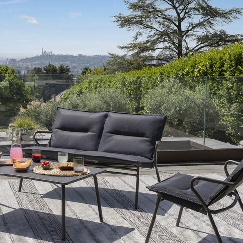 Visuel 11 du produit Canapé d'extérieur en aluminium coloris anthracite Vence BeComfort Lafuma - 123 x 69 x 70 cm