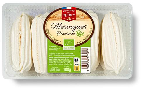 Visuel 1 du produit Meringues barquette bio Biscuits les Saules - 100 g