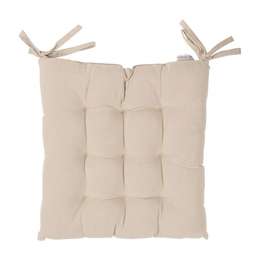 Visuel 1 du produit Galette de chaise en coton coloris beige Jekyll - 40 x 40 cm