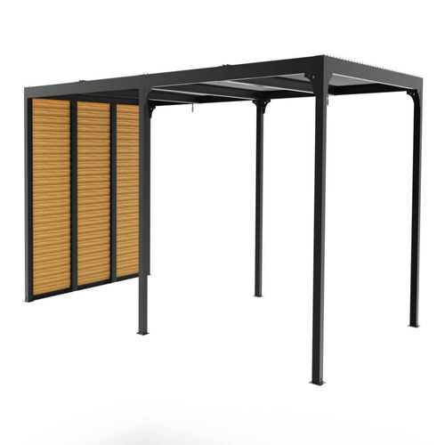 Visuel 1 du produit Pergola bioclimatique coloris gris en aluminium - 3,6 x 3 m