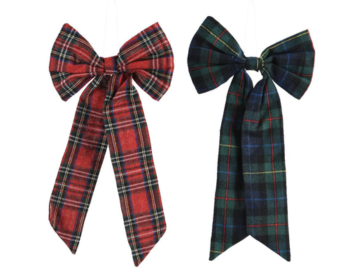 Visuel 1 du produit Nœud long à suspendre en polyester écossais - 35 x 25 cm