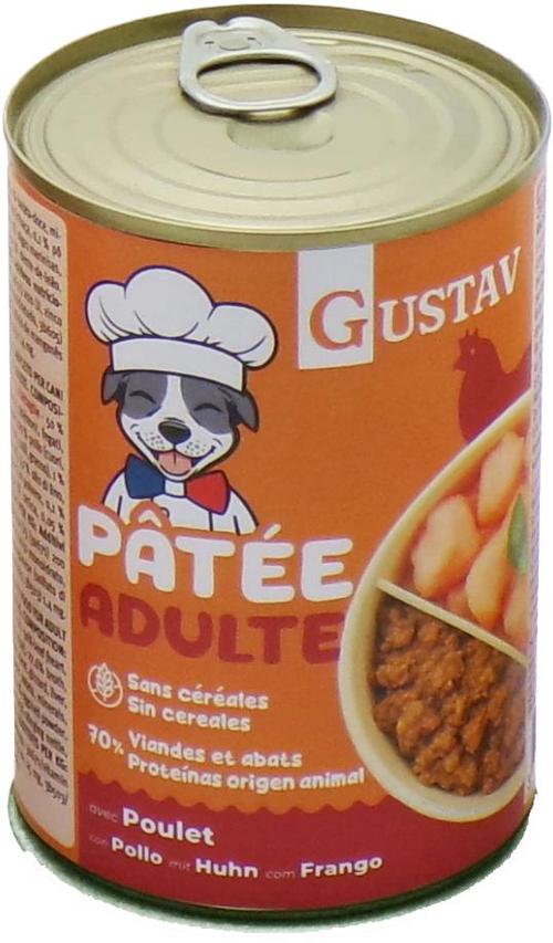 Visuel 1 du produit Pâtée pour chien adulte au poulet sans céréales complète Bubimex Gustav - 400 g