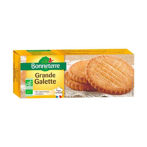 Visuel 1 du produit Grande galette pur beurre bio paquet Bonneterre - 175 g