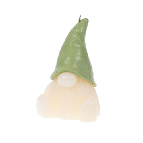 Visuel 1 du produit Bougie forme gnome à chapeau vert Henry - 13 x 6,8 x 6 cm