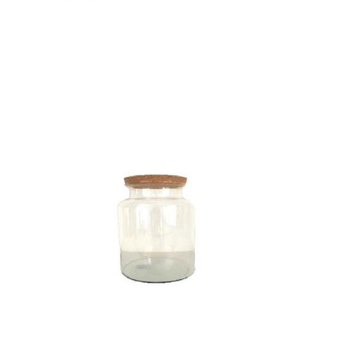 Visuel 1 du produit Vase Bose en verre transparent avec bouchon liège Naturalys taille S - Ø 19 x 20 cm