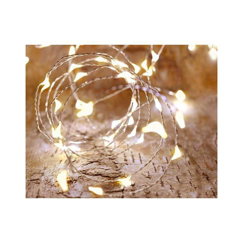 Visuel 1 du produit Guirlande solaire batterie remplaçable micro 100 LED coloris blanc chaud Blachere - 10 m