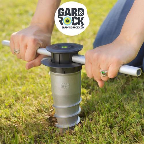 Capture vidéo du produit Base d'ancrage en aluminium à visser ou à sceller pour parasols, tonnelles, pieds de parasol, poteaux de hamacs et mâts de voile d'ombrage Gard&Rock - Ø 11 x 30 cm