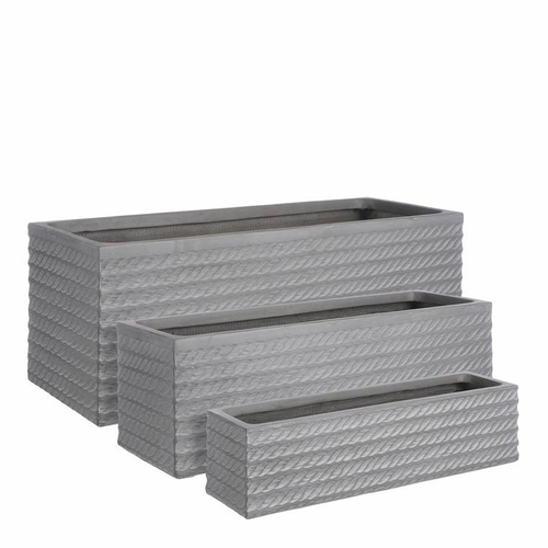 Visuel 1 du produit Jardinière en matière synthétique grise Corda - 74 x 27 x 27 cm