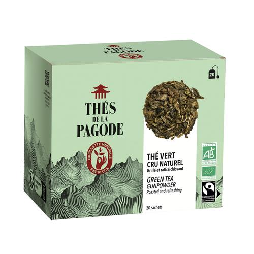 Visuel 1 du produit Thé vert cru naturel bio et équitable Thés de la Pagode - 20 infusettes