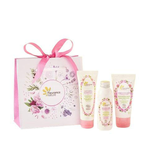 Visuel 1 du produit Coffret trio hydratation parfum rose Cosmos Organic Fleurance nature - 150 ml