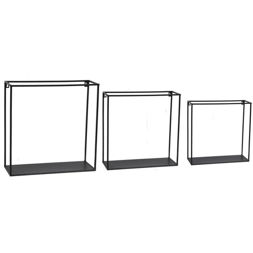 Visuel 1 du produit Étagère murale métallique noire grand modèle - 45 x 17 x 45 cm