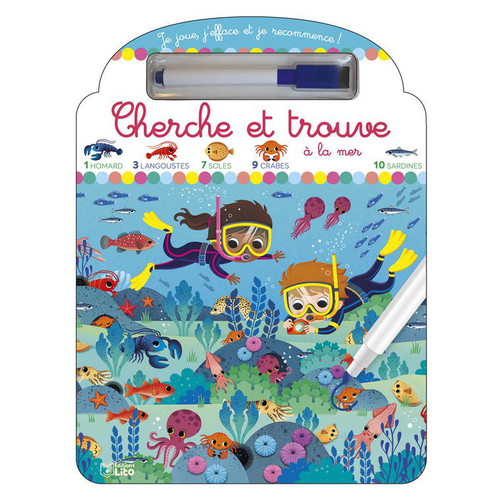 Visuel 1 du produit Je joue, j'efface et je recommence ! “Cherche et trouve à la mer” Editions Lito