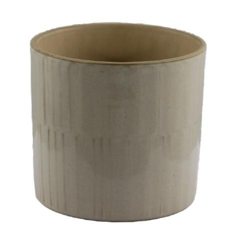 Visuel 1 du produit Cache-pot coloris beige en céramique - Ø 16 x 15,2 cm