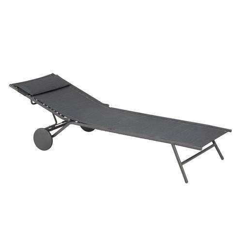 Visuel 3 du produit Bain de soleil Miami II Lafuma coloris gris structure en acier et toile en Batyline® - 77 x 184 x 76 cm