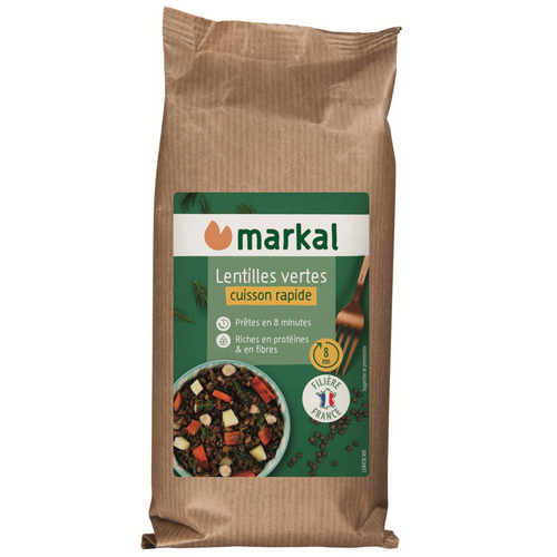 Visuel 1 du produit Lentilles vertes bio cuisson rapide Markal - 400 g