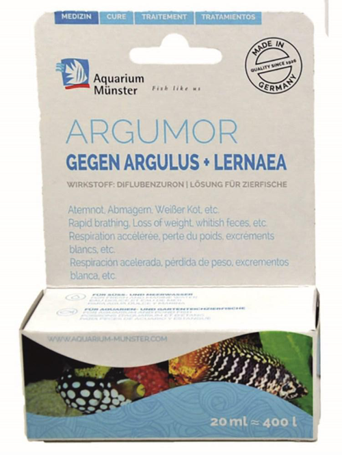 Visuel 1 du produit Médicament contre les poux et les vers des poissons pour aquarium Dewerse Argumor Poux - 20 ml