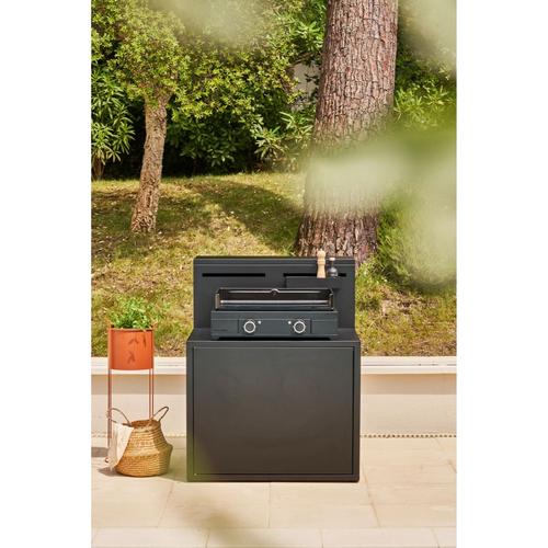 Visuel 5 du produit Support pour plancha fermé en acier noir forme comptoir de bar Forge Adour - 90 x 97,2 x 112,5 cm