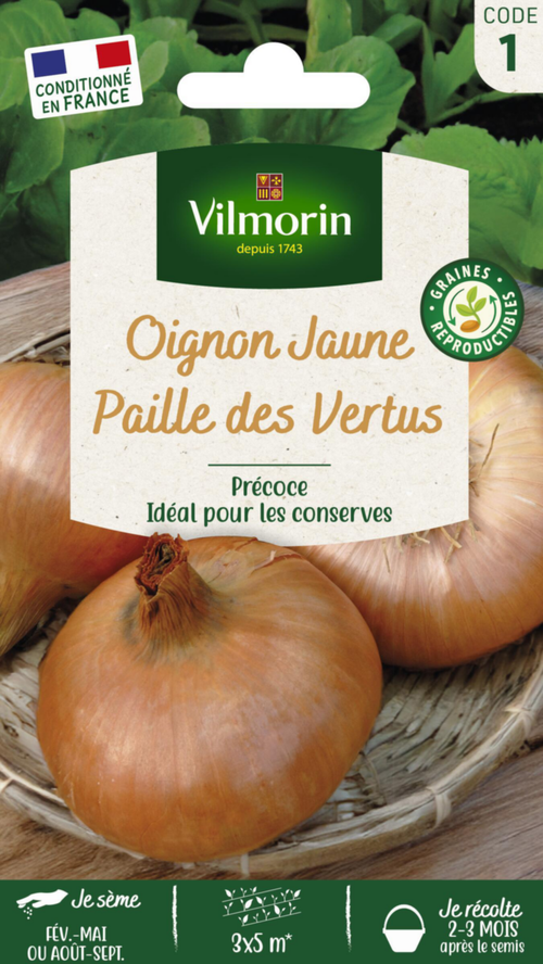 Visuel 1 du produit Oignon Jaune Paille des Vertus Vilmorin - graines à semer