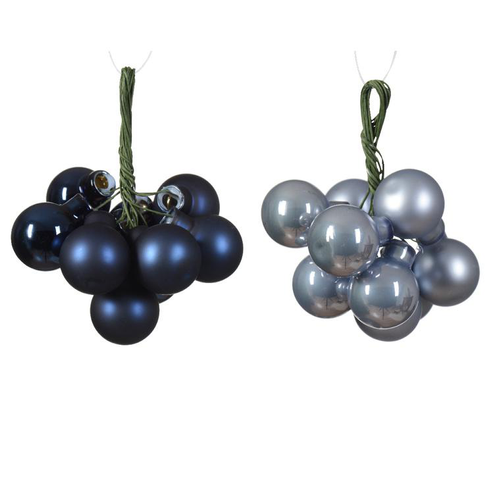 Visuel 1 du produit Grappe de boules en verre bleu ou bleu gris - Ø 2 cm
