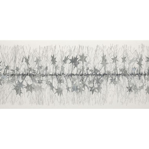 Visuel 1 du produit Guirlande scintillante à étoiles en plastique argent - Ø 100 mm x 2 m