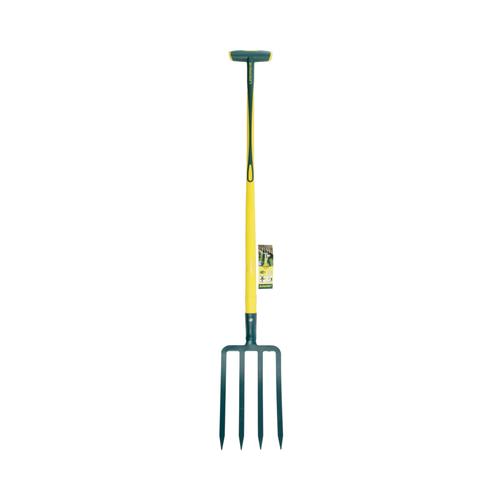 Visuel 1 du produit Fourche à bêcher avec béquille verte/jaune Novagrip Leborgne - 30 cm