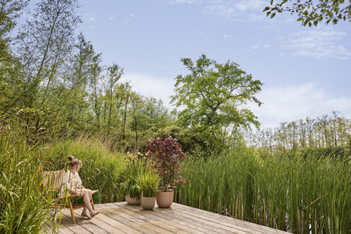 Visuel 3 du produit Pot en polypropylène vert scandinave Elho Sereh Round - Ø 29,5 x 25,3 cm