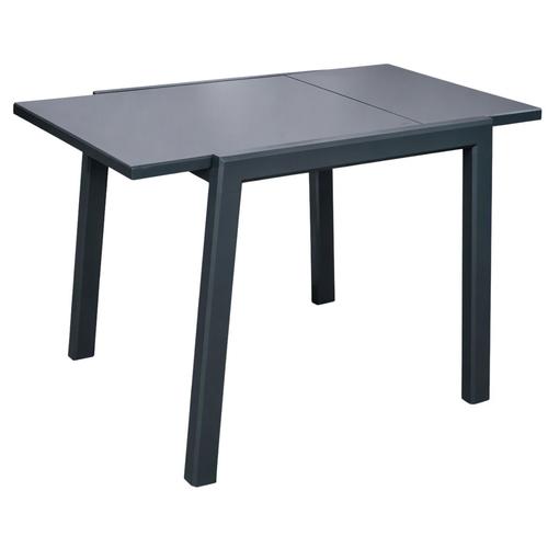 Visuel 1 du produit Table extensible en aluminium/verre, graphite/gris PROLOISIRS Elise - 90/170x90cm