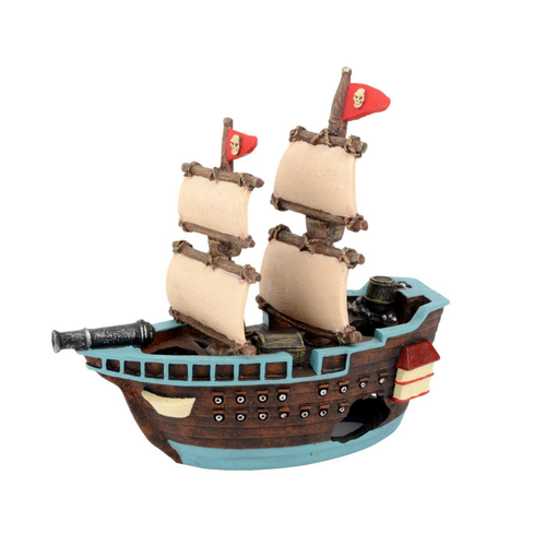 Visuel 1 du produit Décoration pour aquarium coloris multicolore Bateau à Voile Pirates Aquatlantis - 18 x 7,5 x 17,5 cm