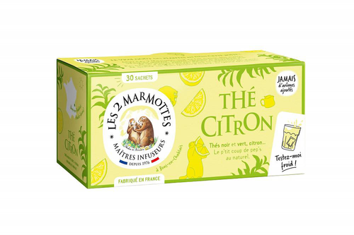 Visuel 1 du produit Boite de thé citron bio Les 2 marmottes - 58 g