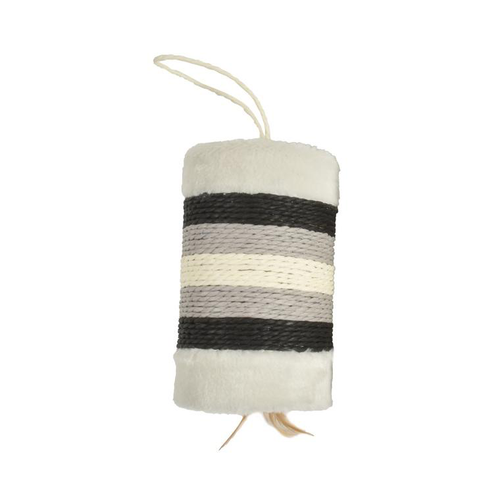 Visuel 1 du produit Griffoir cylindrique en corde gris avec plumes naturelles Bobby Griffoir Roll - 21 x 12 x 14 cm