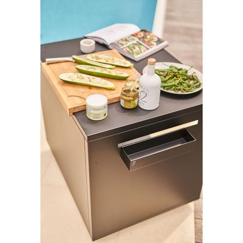 Visuel 8 du produit Desserte roulante fermée pour plancha en acier noir Forge Adour - 81 x 63 x 74 cm