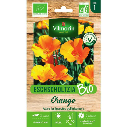 Visuel 1 du produit Eschscholtzia Bio Orange Vilmorin - graines à semer