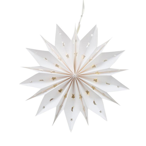 Visuel 1 du produit Décoration étoile papier à suspendre coloris blanc en papier recyclé Gila - Ø 30 cm