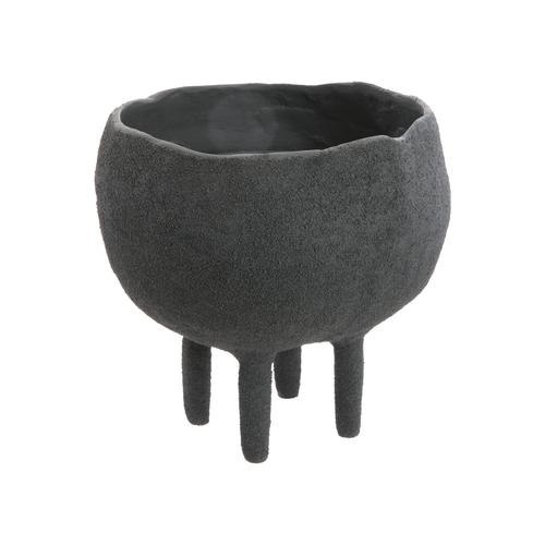 Visuel 1 du produit Vase sur pied en aluminium gris - Ø 16 x H 15 cm