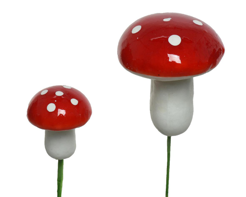 Visuel 1 du produit Champignon rouge à pois blancs en mousse - Ø 3 x H 4 cm