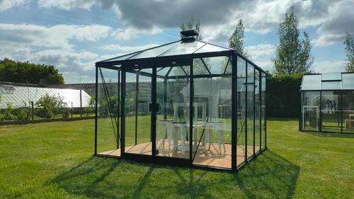 Visuel 1 du produit Serre de jardin en aluminium laqué noir ACD Pauline - 306 x 306 cm