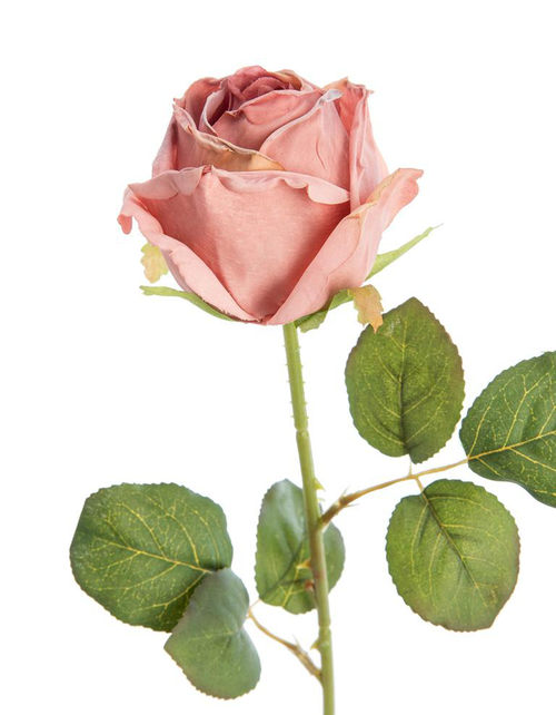 Visuel 2 du produit Fleur artificielle en papier tige de rose coloris rose - H 44 cm