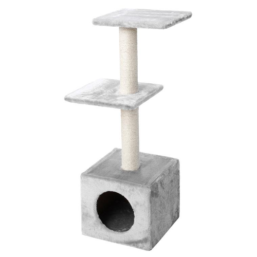 Visuel 1 du produit Arbre à chat avec panier et griffoir coloris gris Palazzo - 90 cm