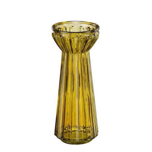 Visuel 1 du produit Vase haut en verre jaune - Ø 9,5 x H 24 cm